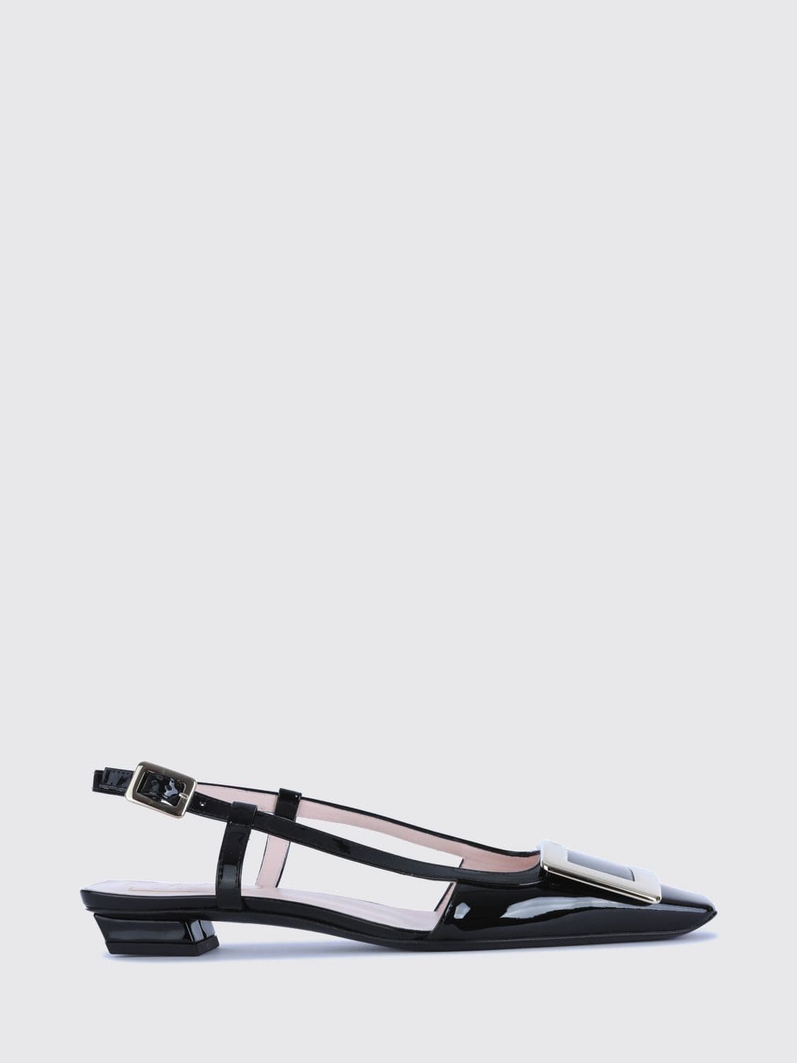 Roger Vivier Belle Vivier Patent Leather Slingback Pumps with Buckle