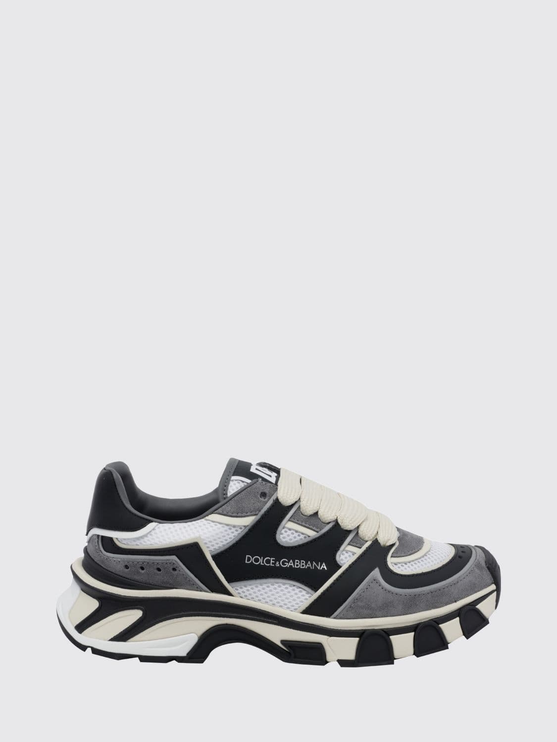 Dolce & Gabbana DG Country Road Calfskin and Mesh Trainers with Logo