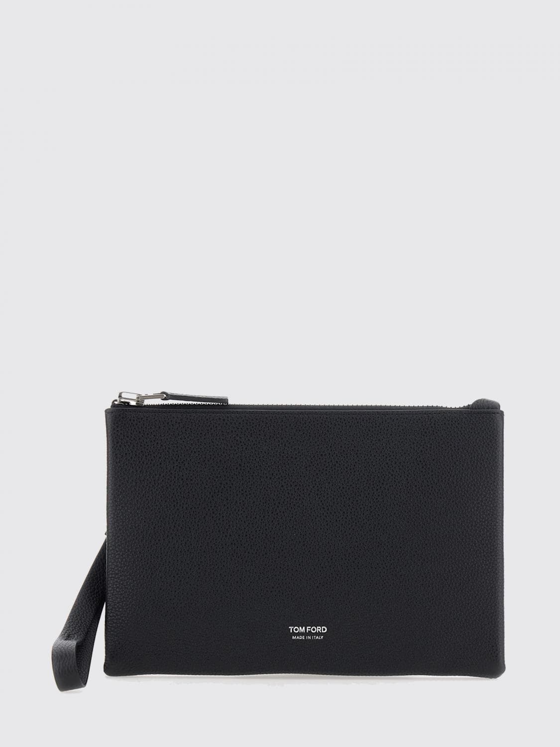 Tom Ford Grained Calfskin Pouch with Wrist Strap · OS