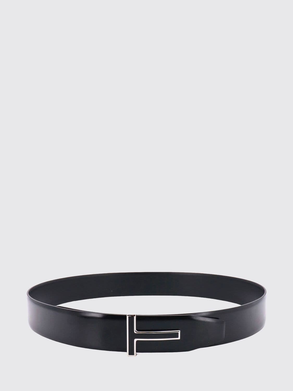 Tom Ford Smooth Calfskin Belt with T Monogram Buckle