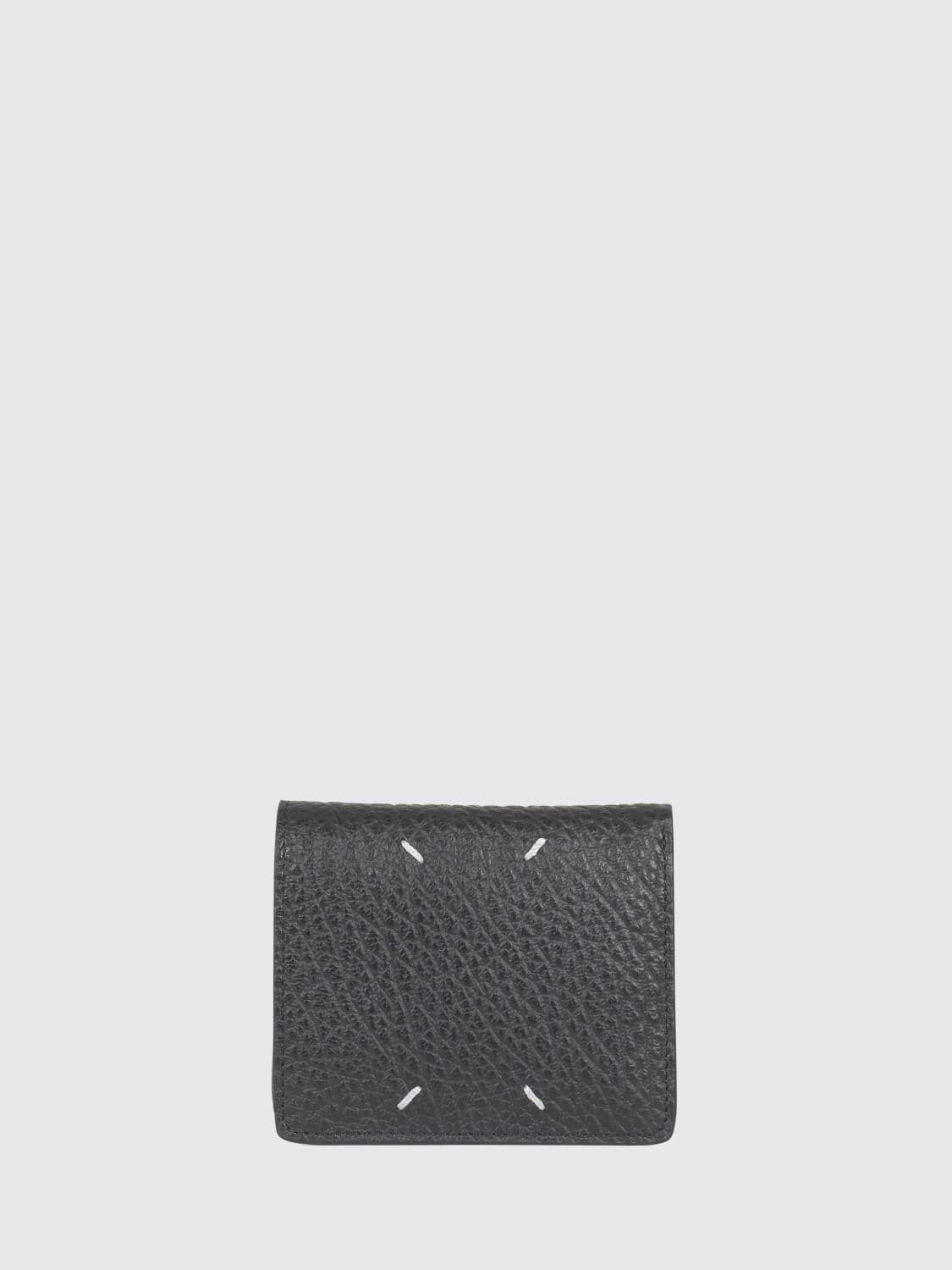 Maison Margiela Black Leather Wallet with Iconic Four Stitches · OS