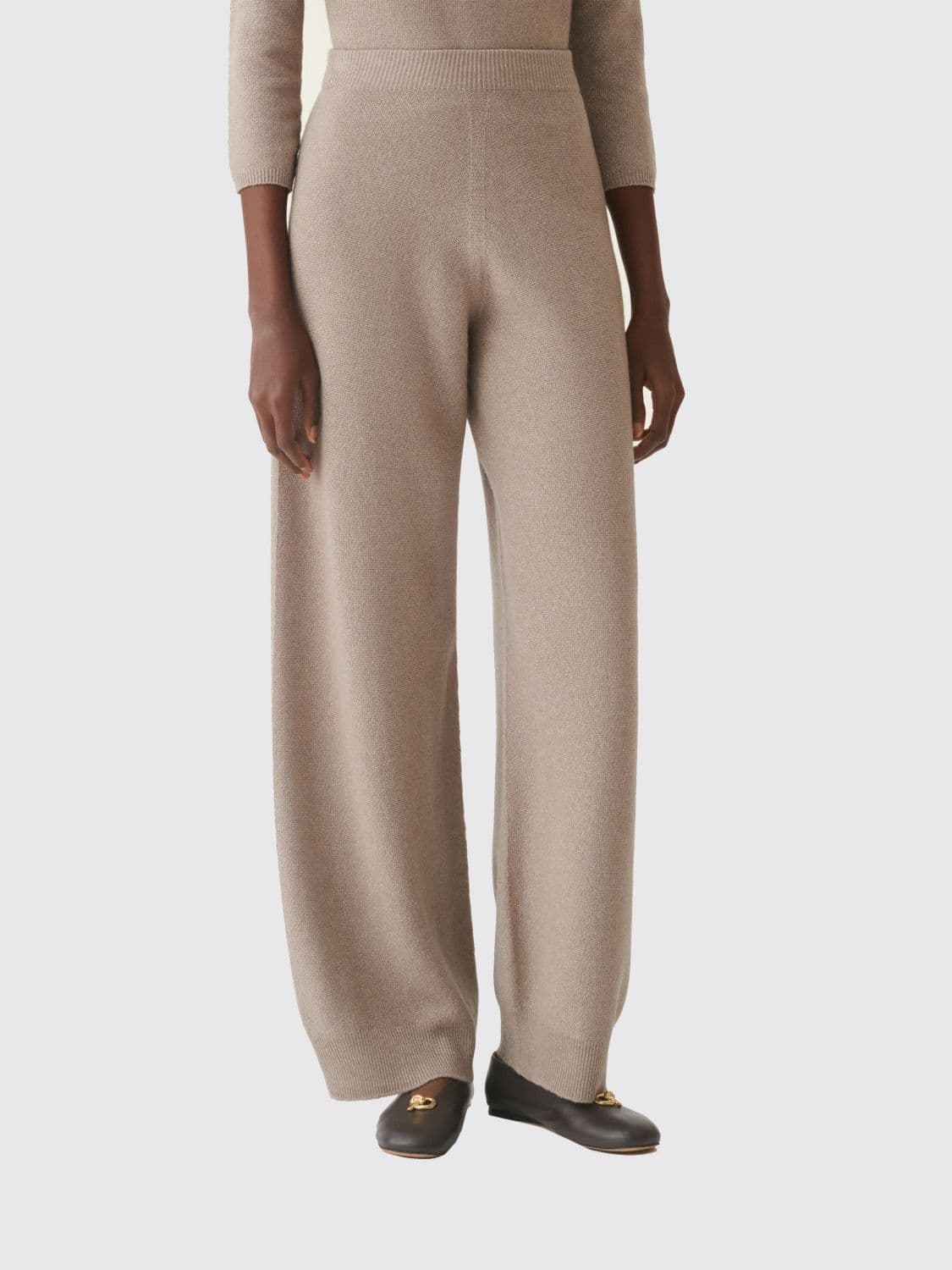 Fabiana Filippi High-Waisted Wide-Leg Knit Trousers in Wool and Silk
