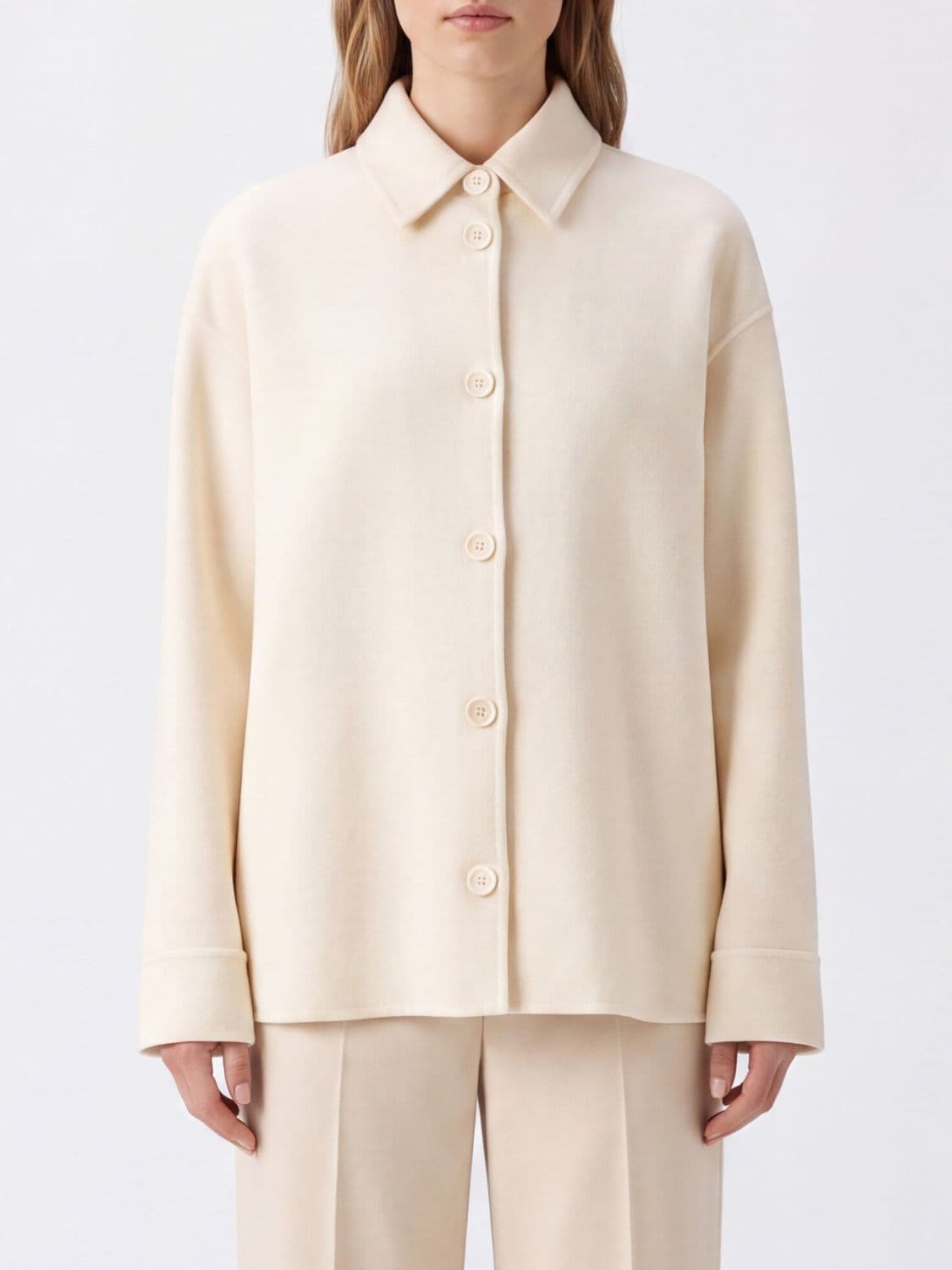Aspesi Single-Breasted Short Wool Coat with Classic Lapel Collar