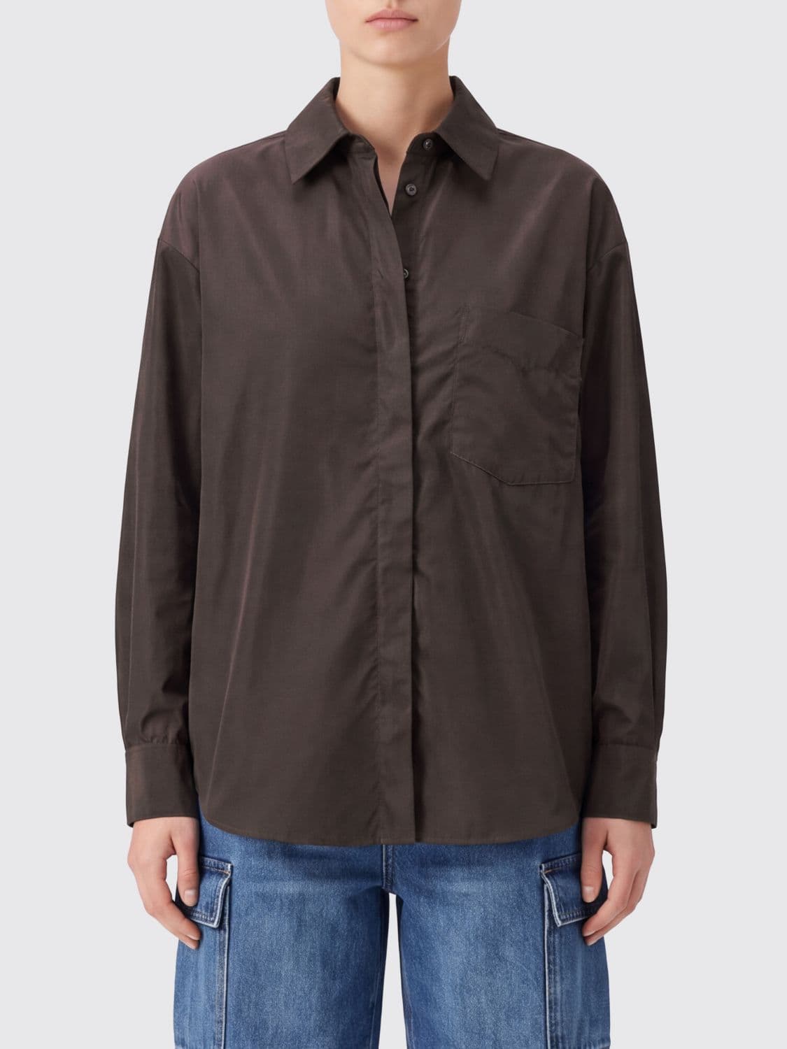 Aspesi Relaxed-Fit Technical Fabric Shirt with Concealed Placket