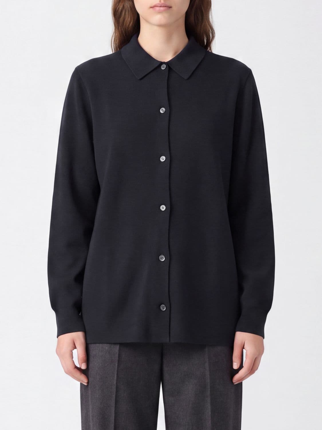 Aspesi Polo-Style Cotton Cardigan with Classic Collar