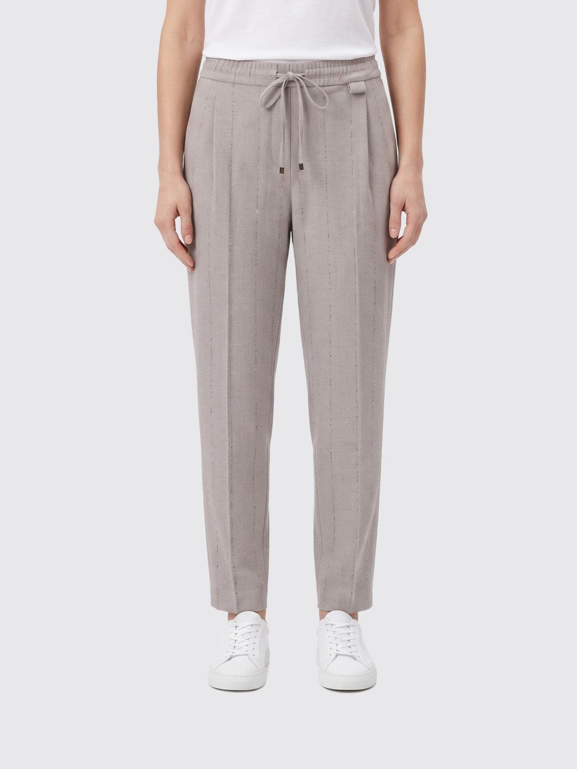 Fabiana Filippi Striped Straight-Leg Wool-Blend Jogger Trousers
