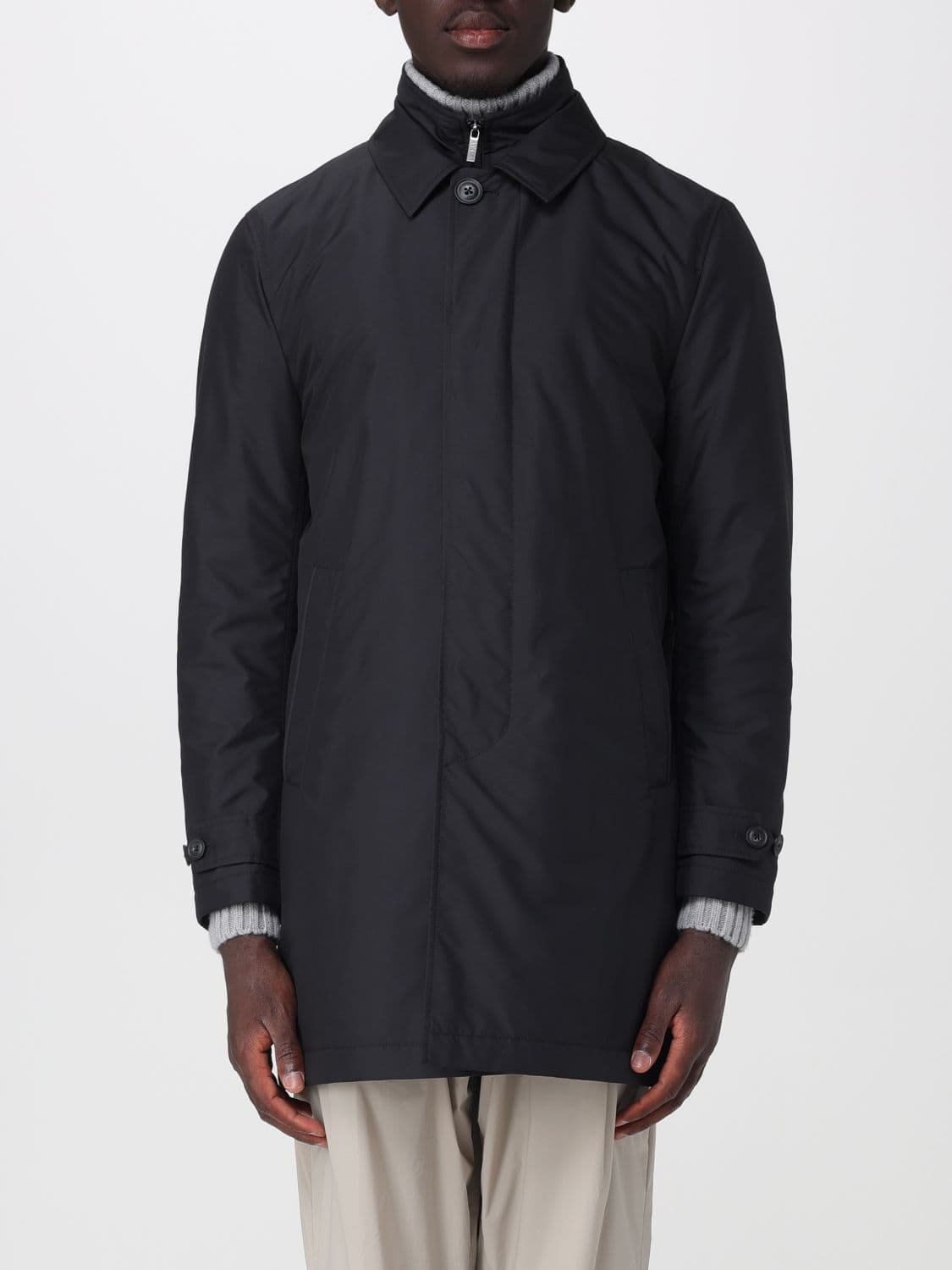 Fay Padded Waterproof Jacket in Polyester with Concealed Closure