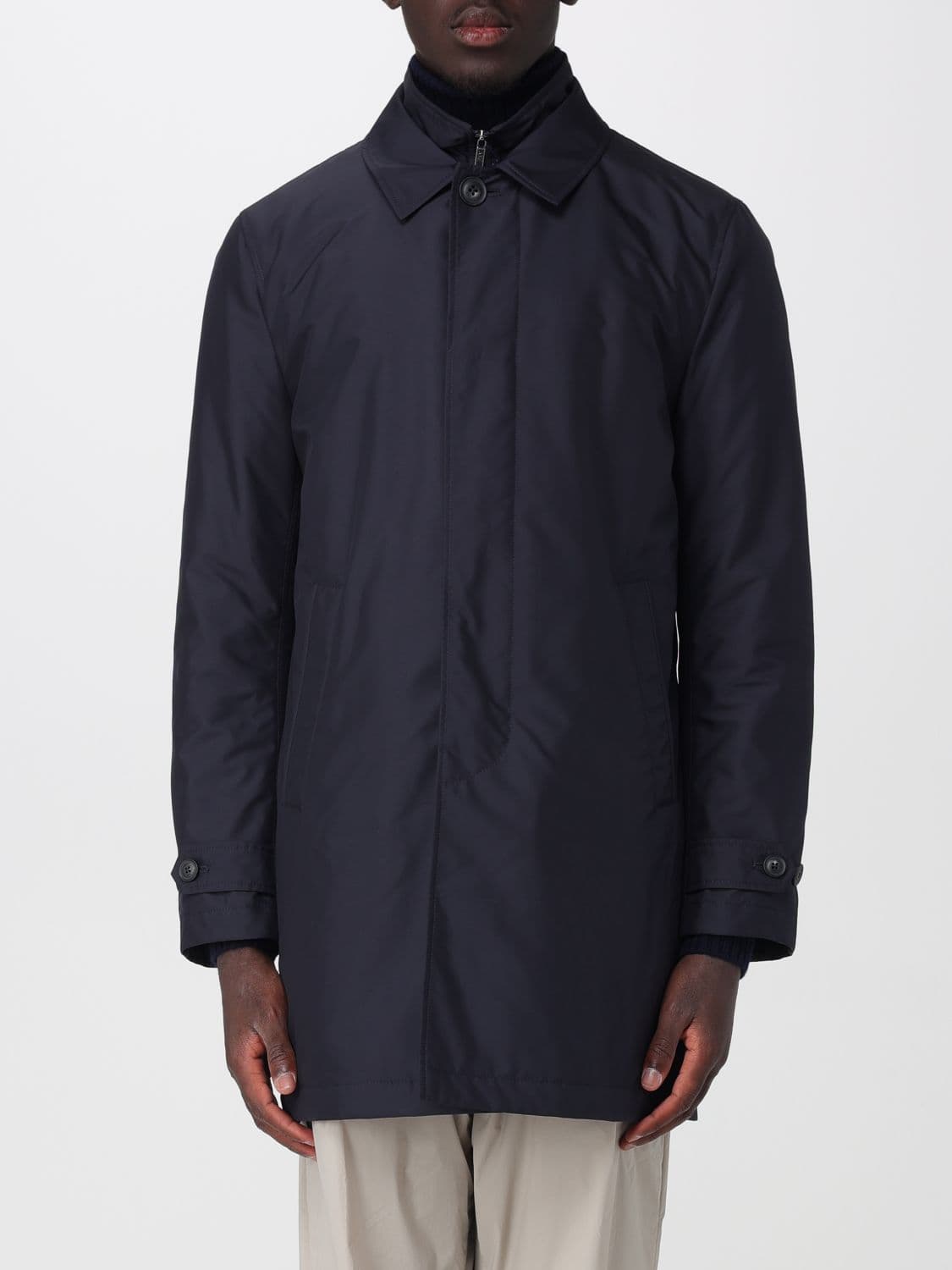 Fay Padded Waterproof Jacket in Polyester with Concealed Closure