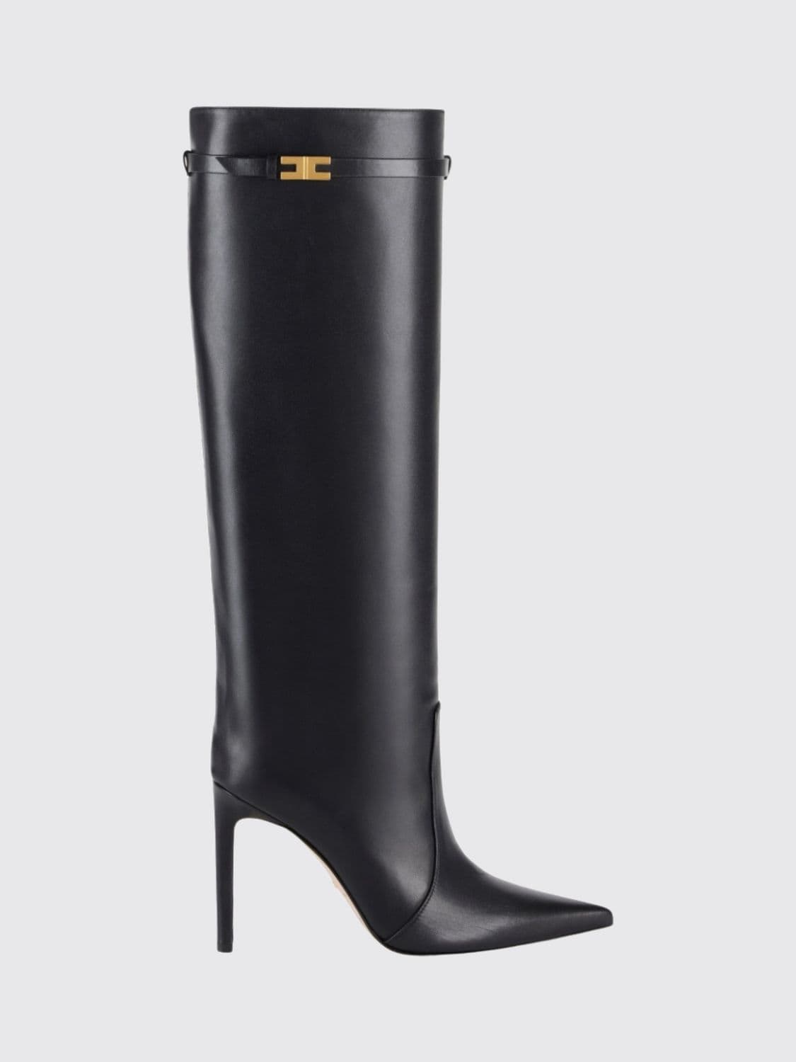 Elisabetta Franchi Smooth Leather Knee-High Stiletto Boots