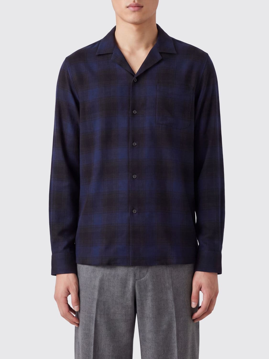 Dries Van Noten Check Viscose Shirt with Cuban Collar