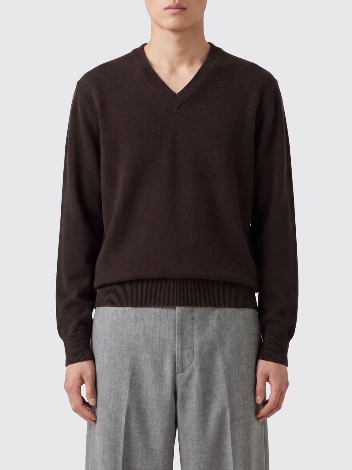 Dries Van Noten V-Neck 100% Cashmere Jumper with Ribbed Trims