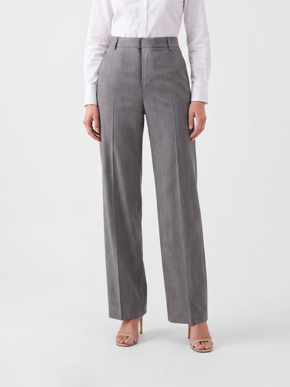 Mm6 Maison Margiela Wide Leg Virgin Wool Tailored Trousers