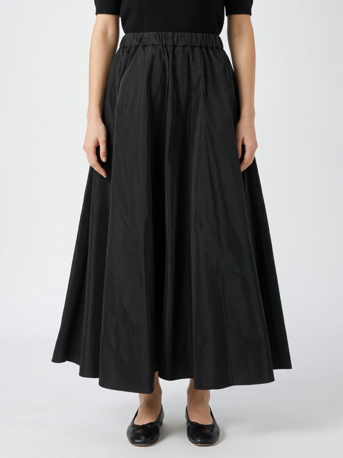 Aspesi High-Waisted Flared Long Skirt in Technical Fabric