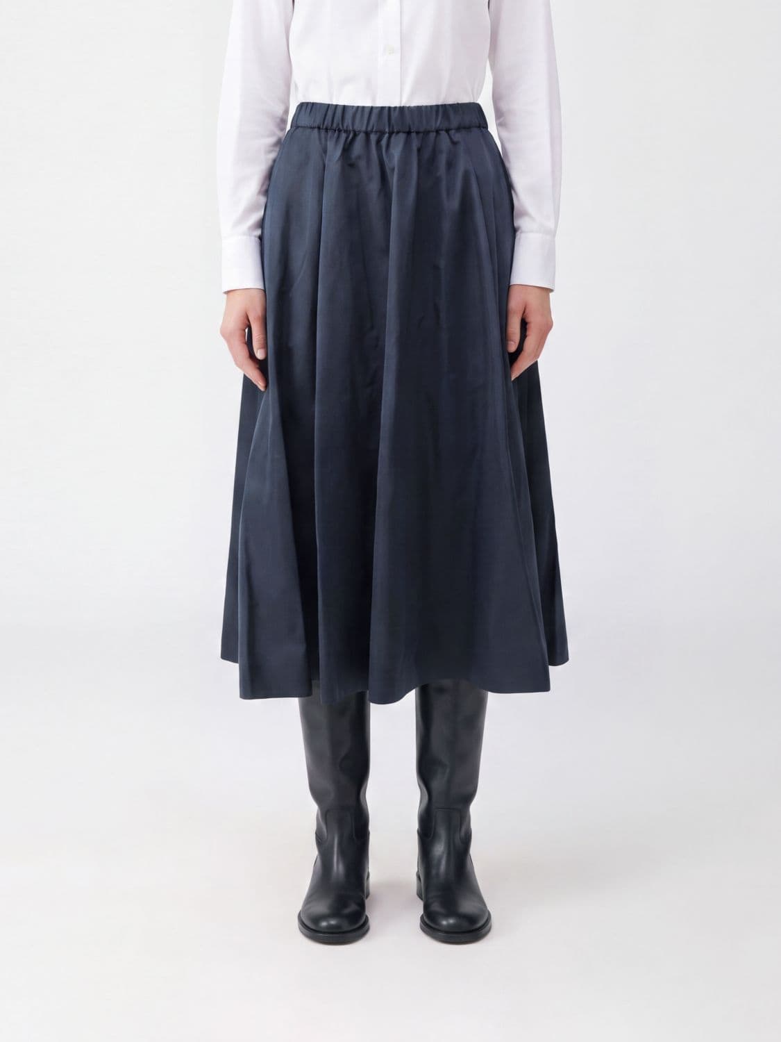 Aspesi High-Waisted Flared Long Skirt in Technical Fabric
