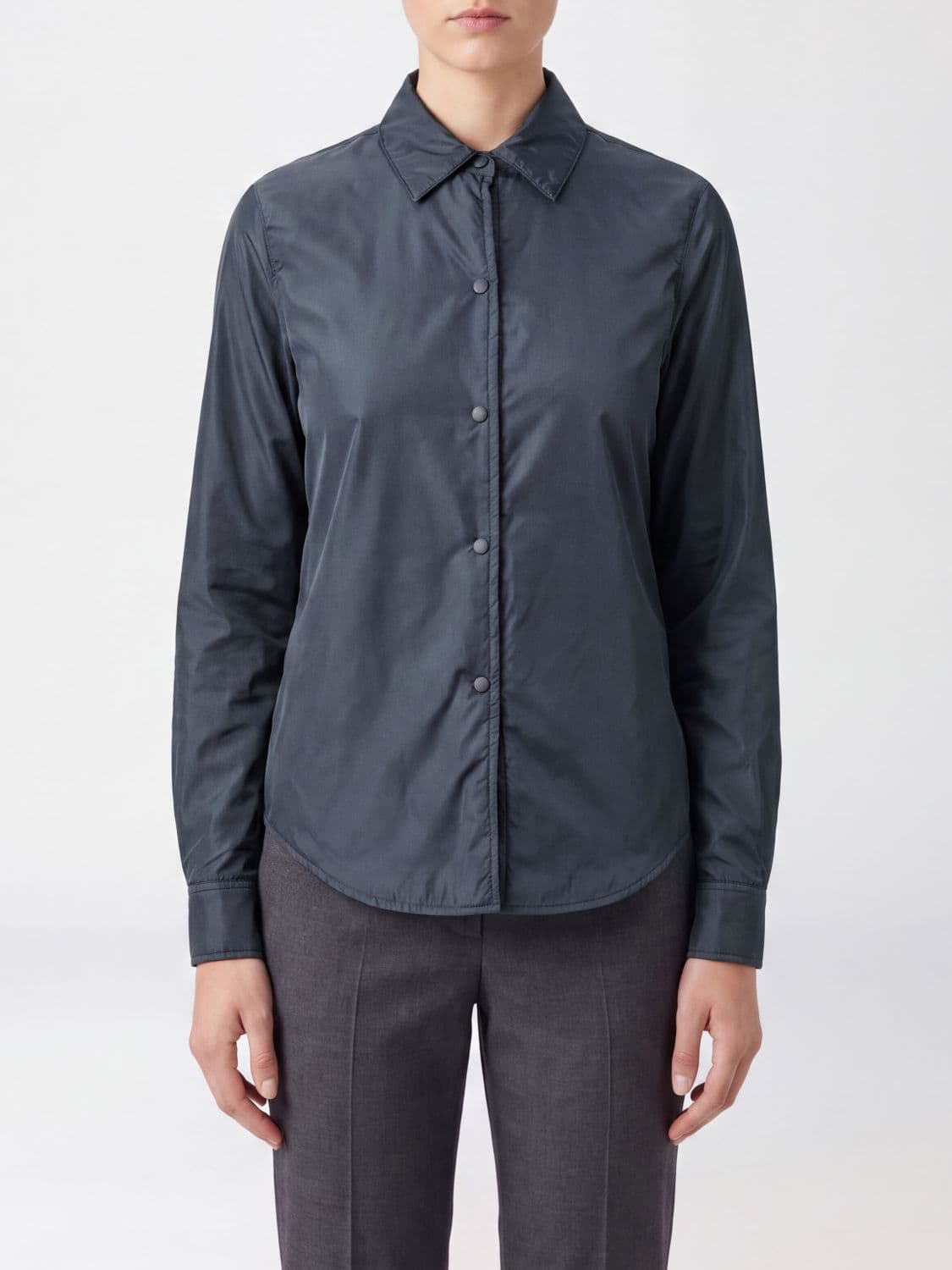 Aspesi Long-Sleeved Padded Shirt in Stretch Technical Fabric