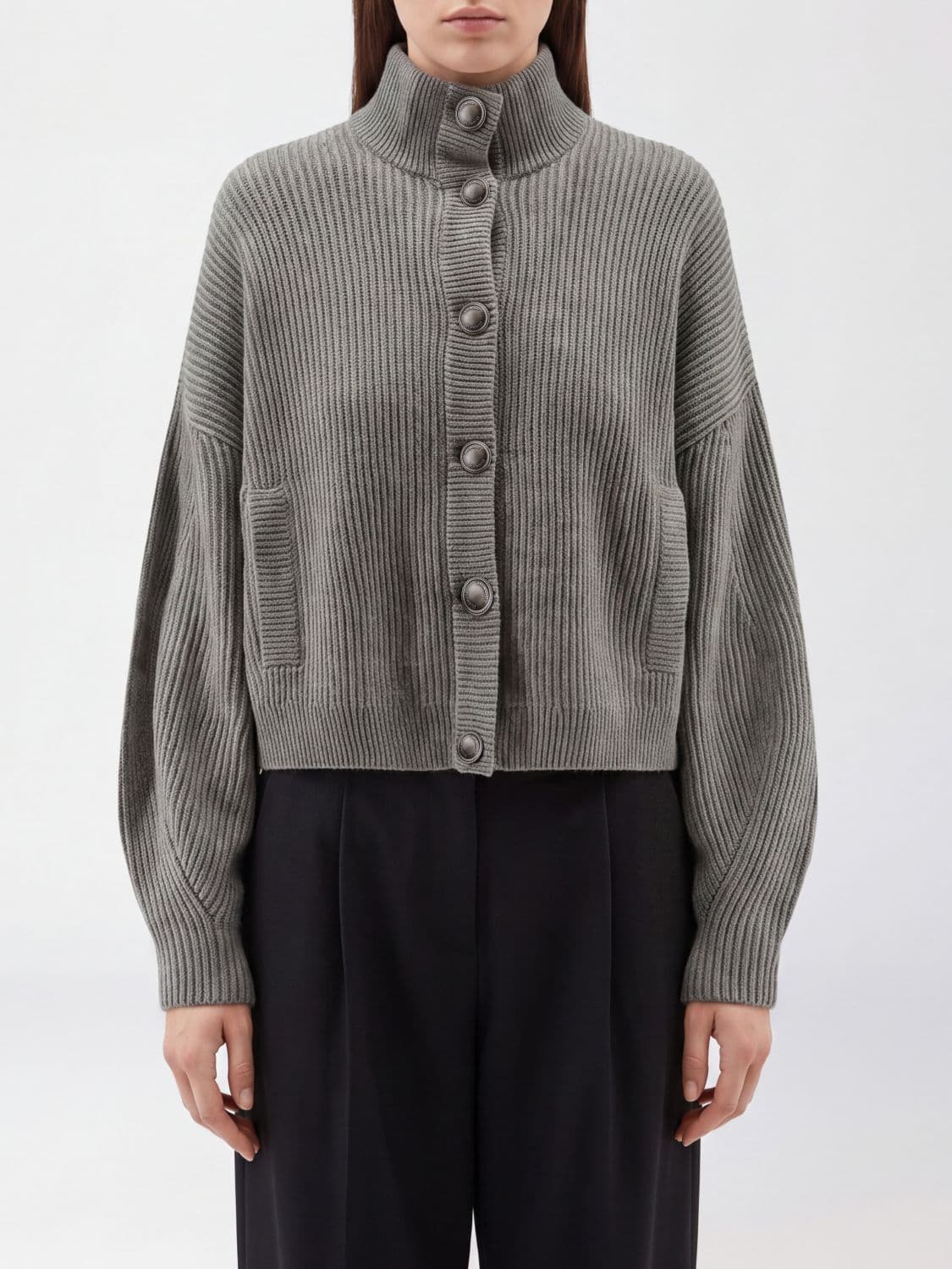 Brunello Cucinelli Relaxed Fit Ribbed Pure Cashmere Cardigan · M