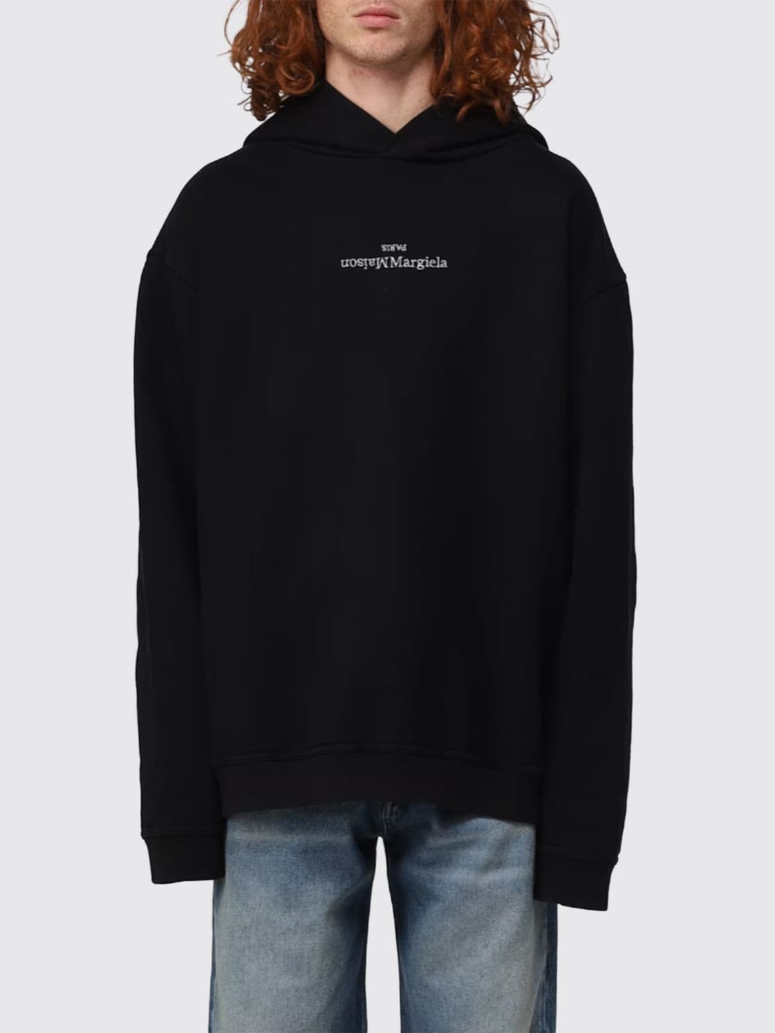 Maison Margiela Relaxed Fit Cotton Hoodie with Contrast Logo