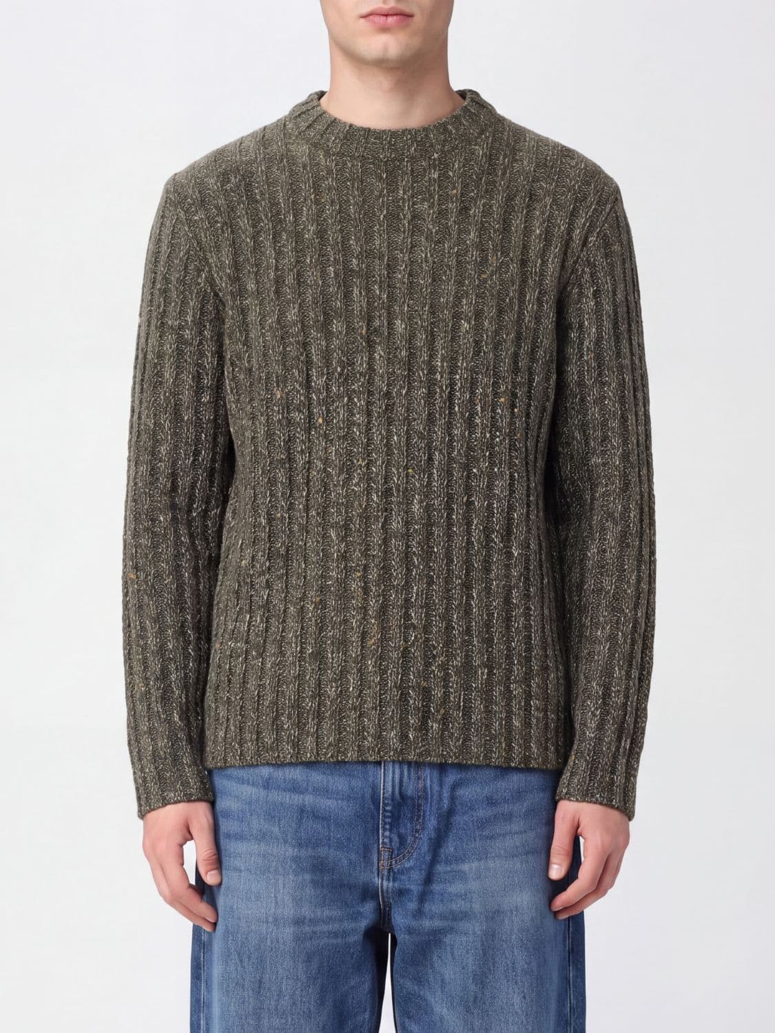 Golden Goose Ribbed Wool Crewneck Jumper with Back Logo