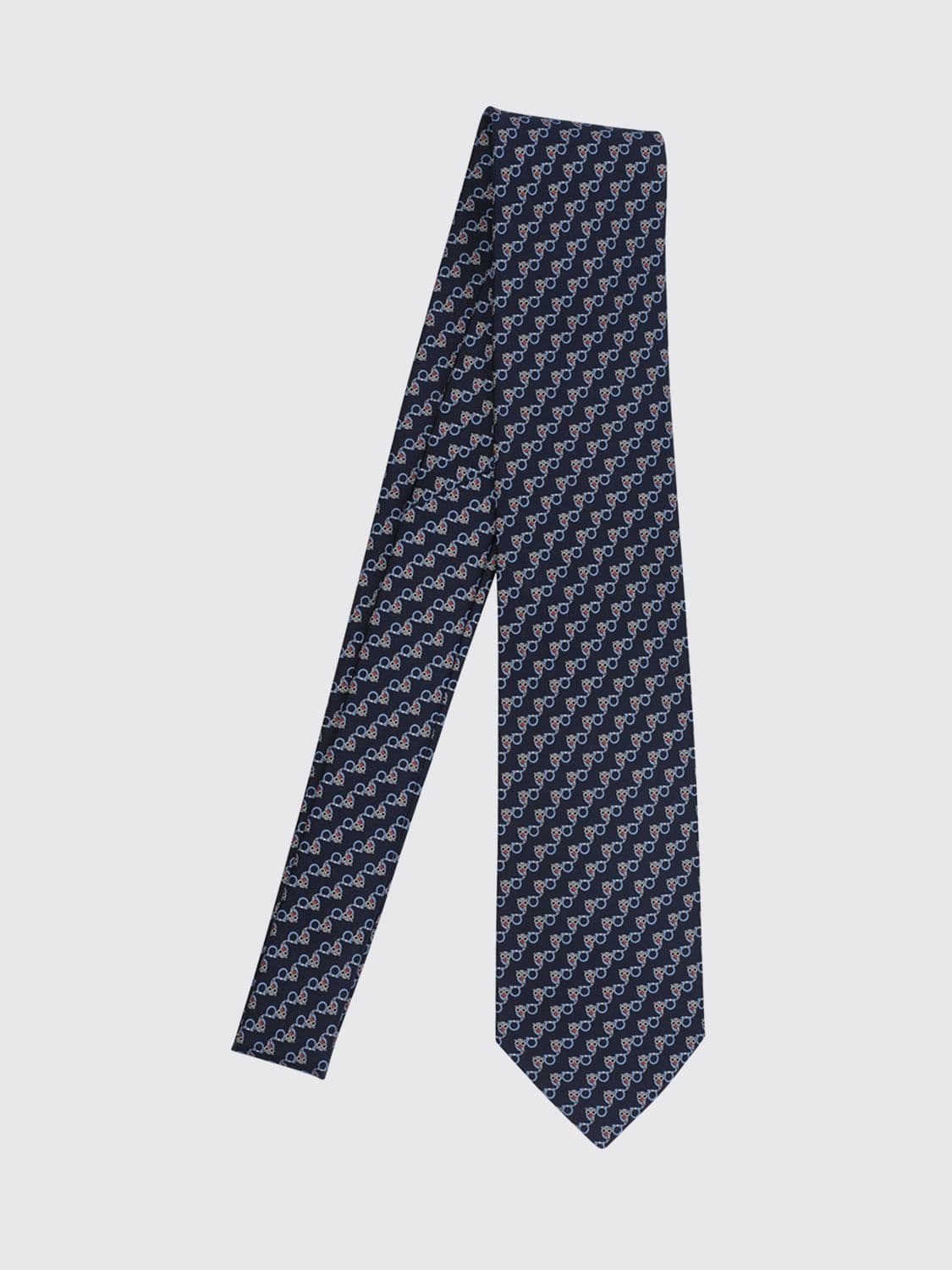 Ferragamo Classic Silk Tie with All-Over Gancini Monogram Print