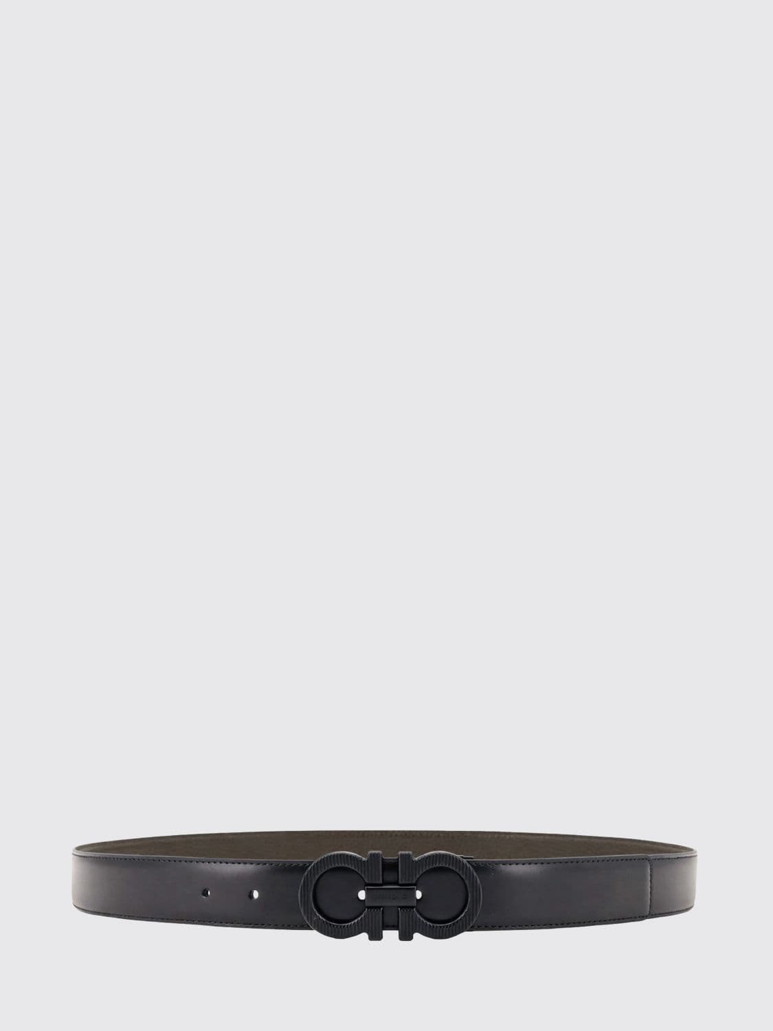 Ferragamo Gancini Reversible Calfskin Leather Belt with Monogram Buckle