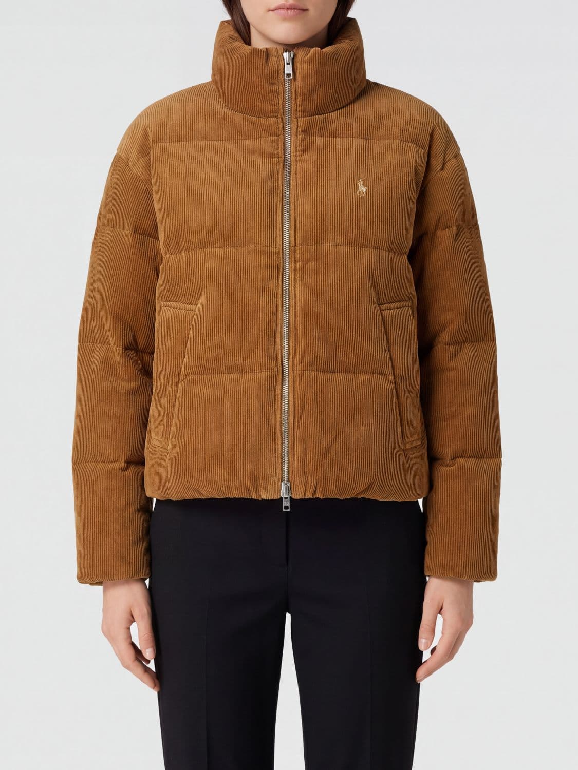 Polo Ralph Lauren Quilted Short Velvet Jacket with Embroidered Pony Logo · S