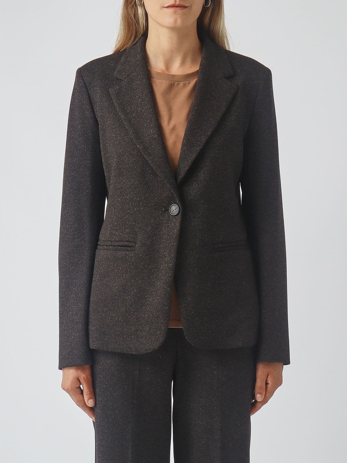Mm Max Mara Single-Breasted One-Button Viscose Blend Blazer