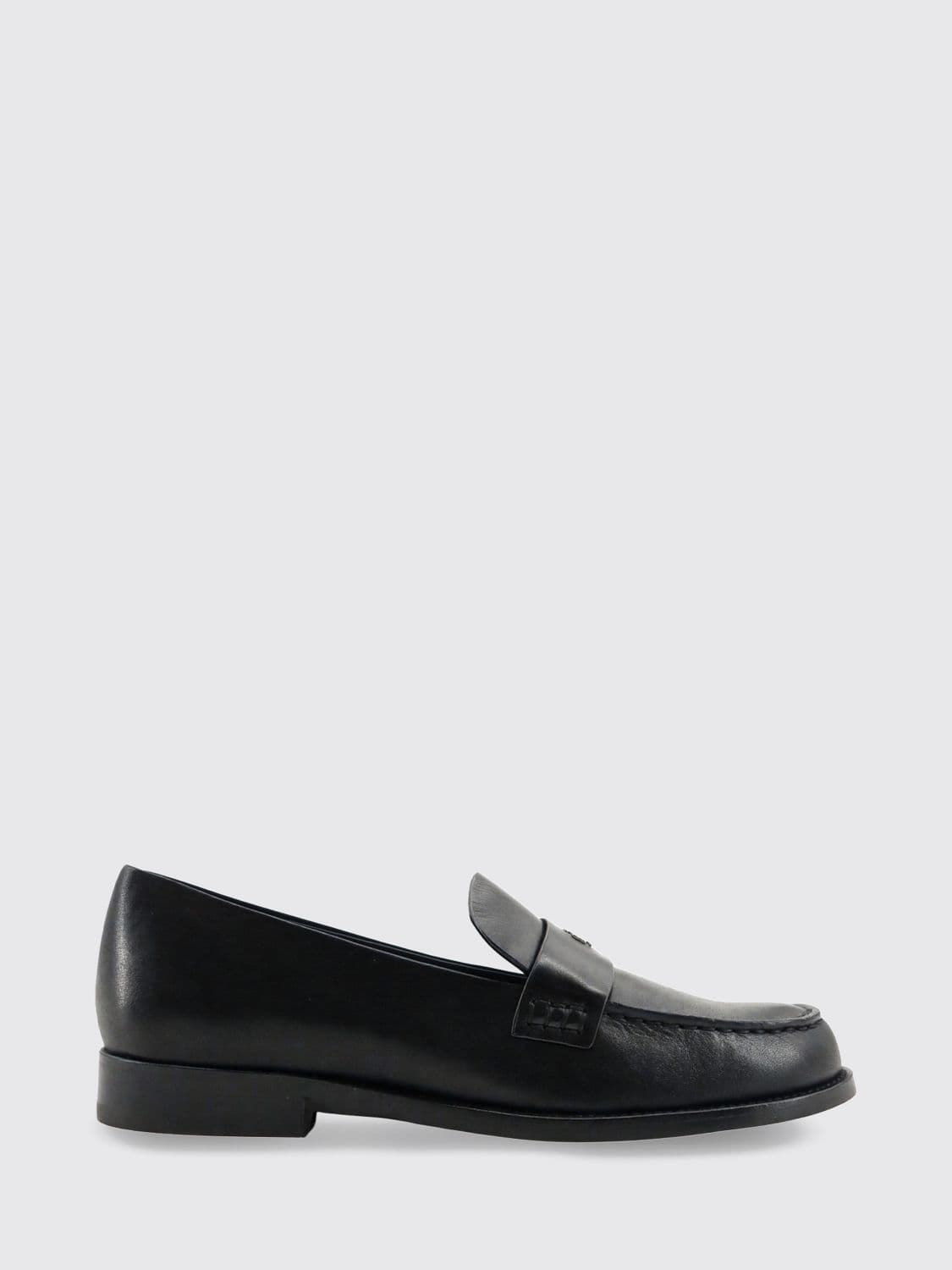 Tory Burch Penny Loafers in Smooth Leather with Double T Logo and Round Toe