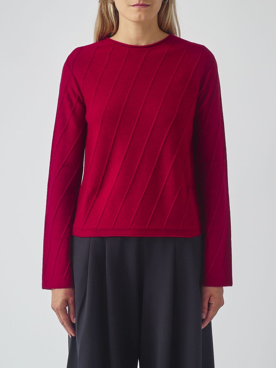 Mm Max Mara Slim Fit Virgin Wool Crewneck Jumper