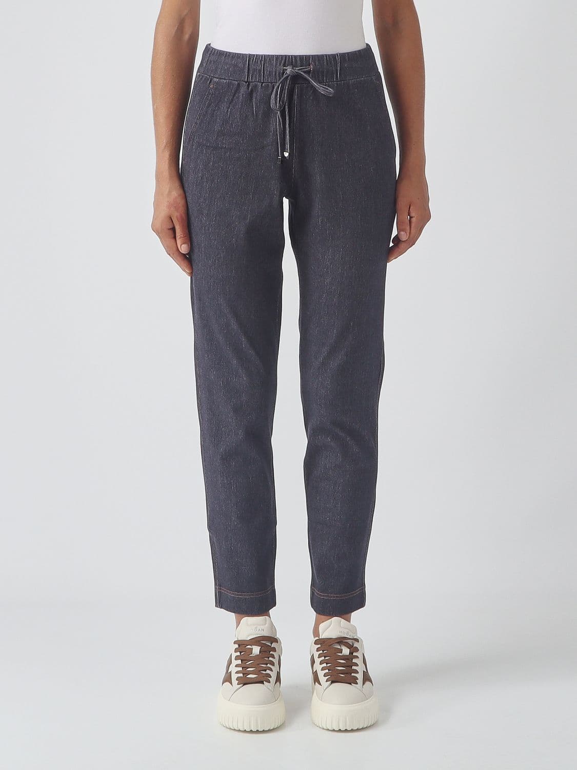 Mm Max Mara High-Waisted Slim Fit Cotton-Blend Skinny Trousers