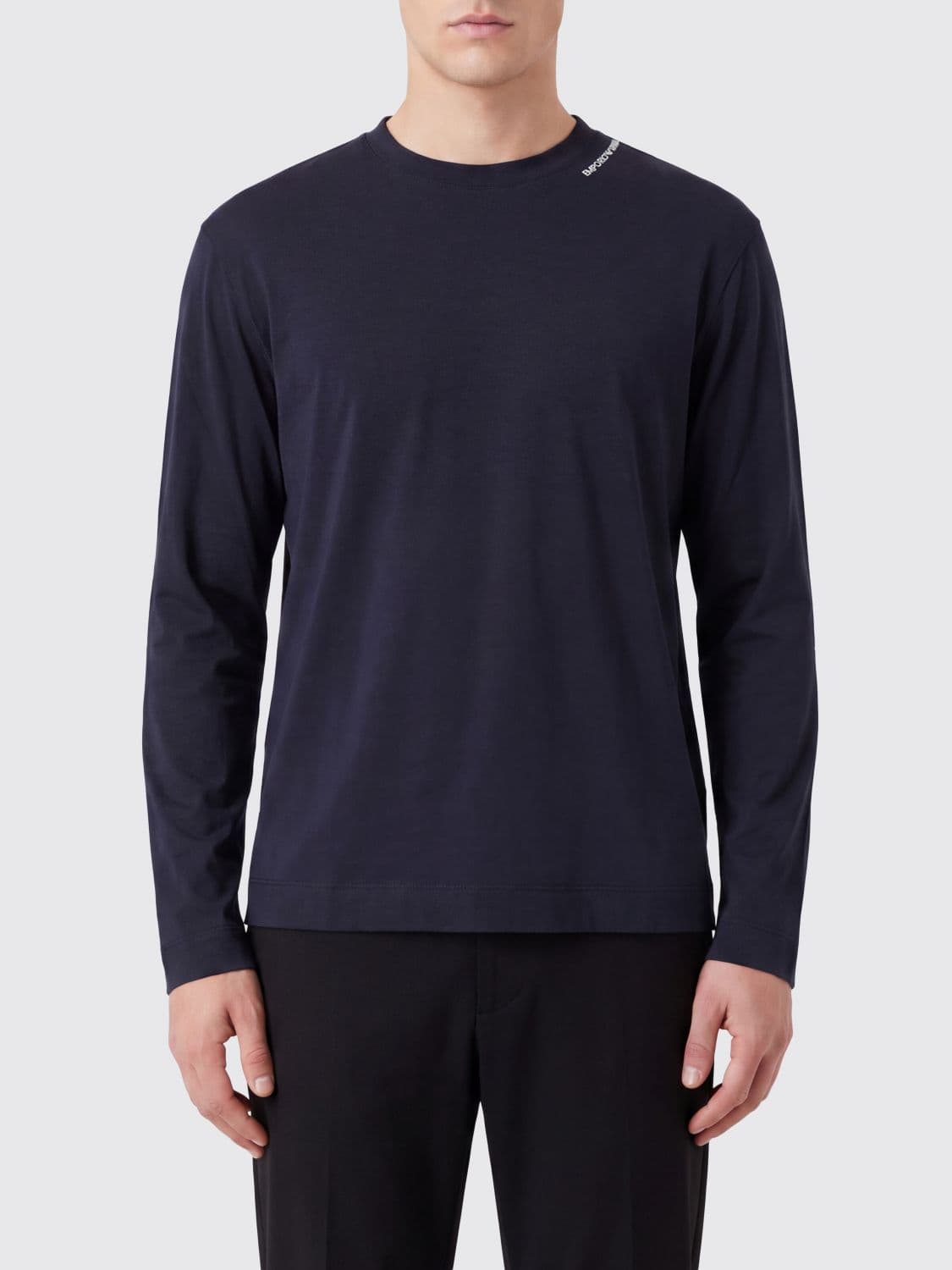 Emporio Armani Long-Sleeved Modal and Silk T-Shirt