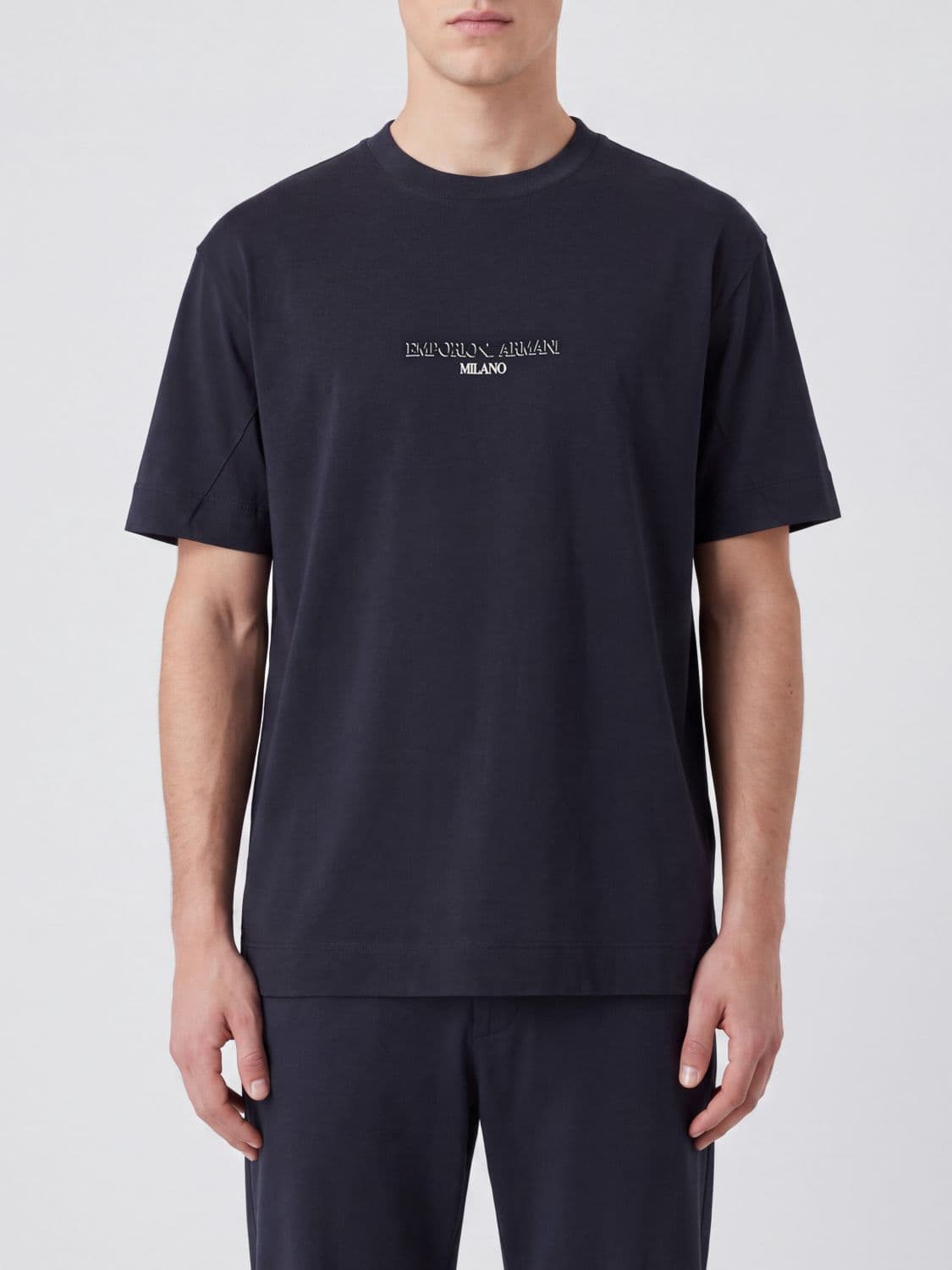 Emporio Armani Lyocell and Cotton Logo T-Shirt