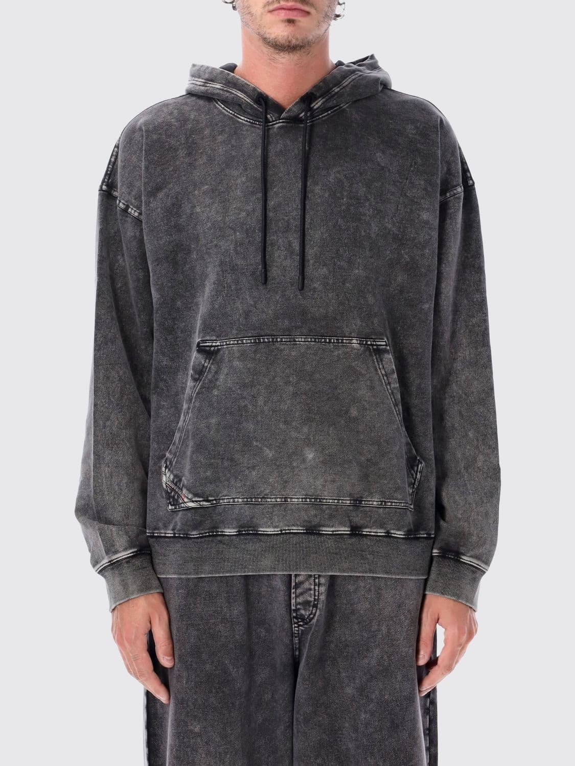 Diesel Relaxed Fit Cotton Hoodie with Dropped Shoulders