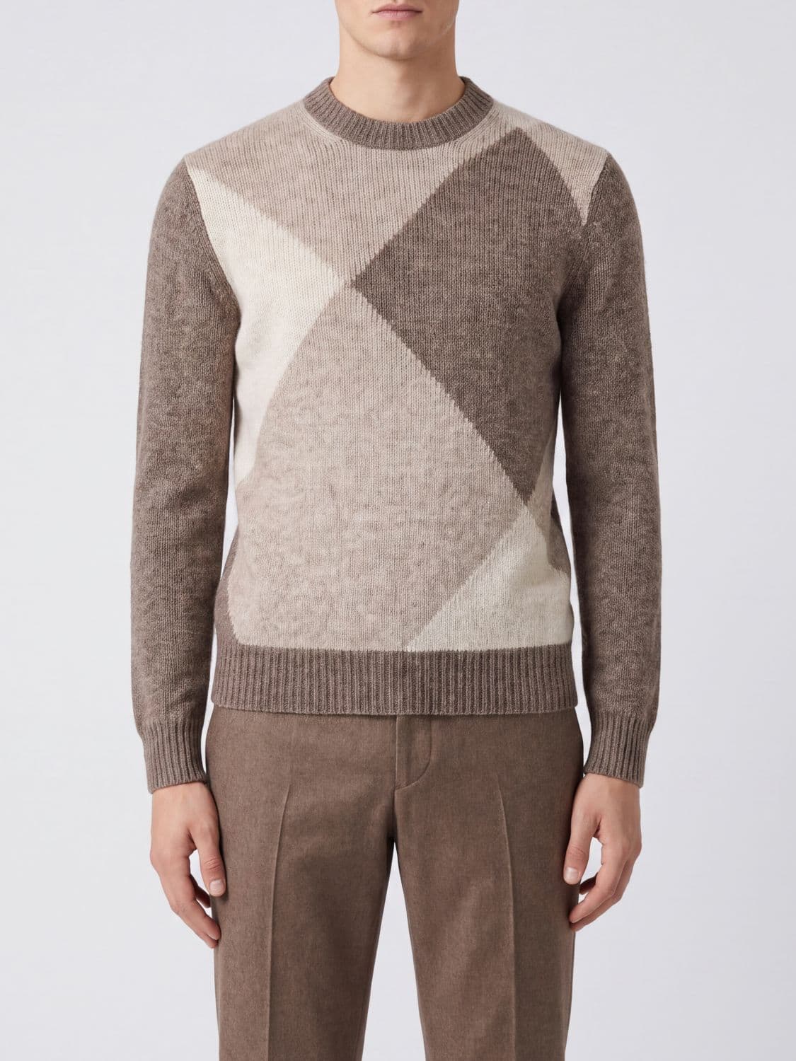 Ballantyne Argyle Wool Blend Crewneck Jumper