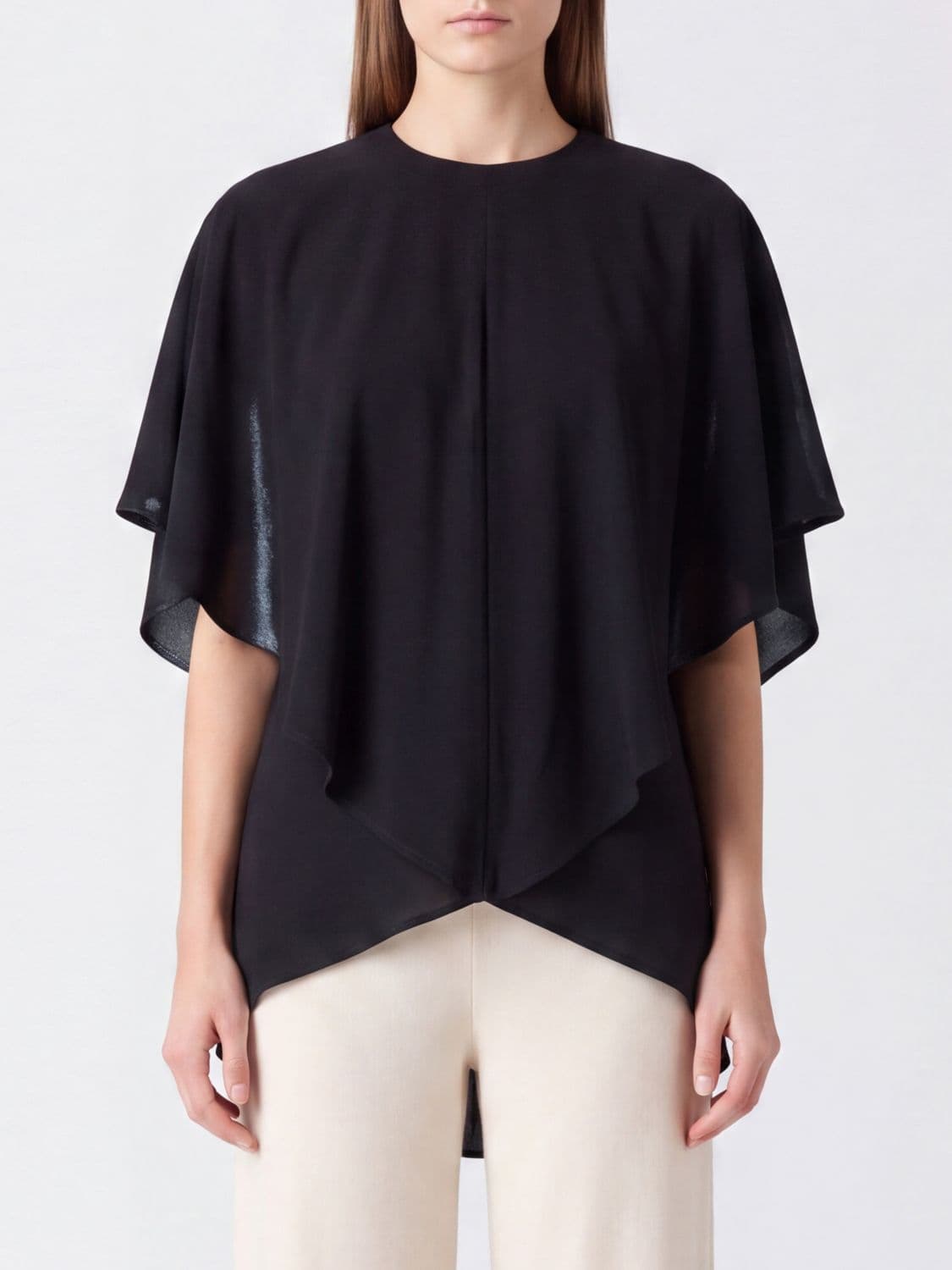 Jacquemus Relaxed Fit Crêpe Blouse with Asymmetric Hem