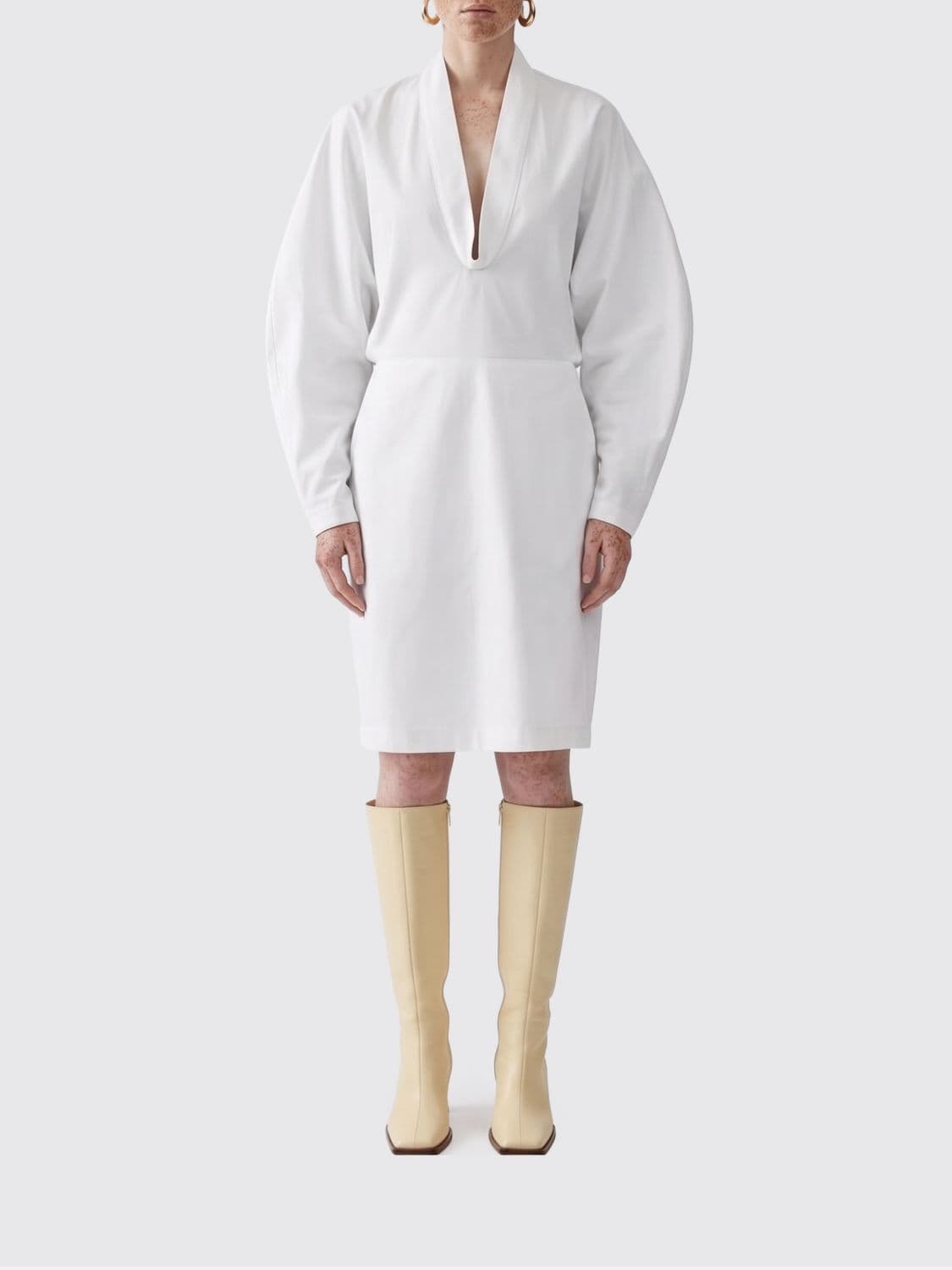 Jacquemus Colombe V-Neck Cotton Midi Dress
