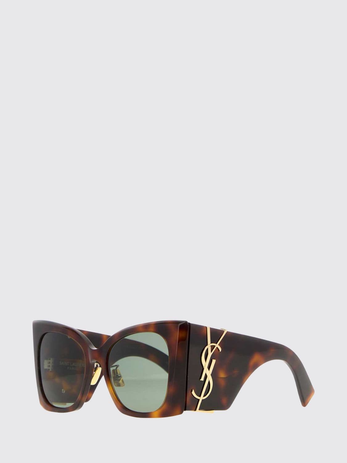 Saint Laurent Cat-Eye Tortoiseshell Acetate Sunglasses with YSL Logo