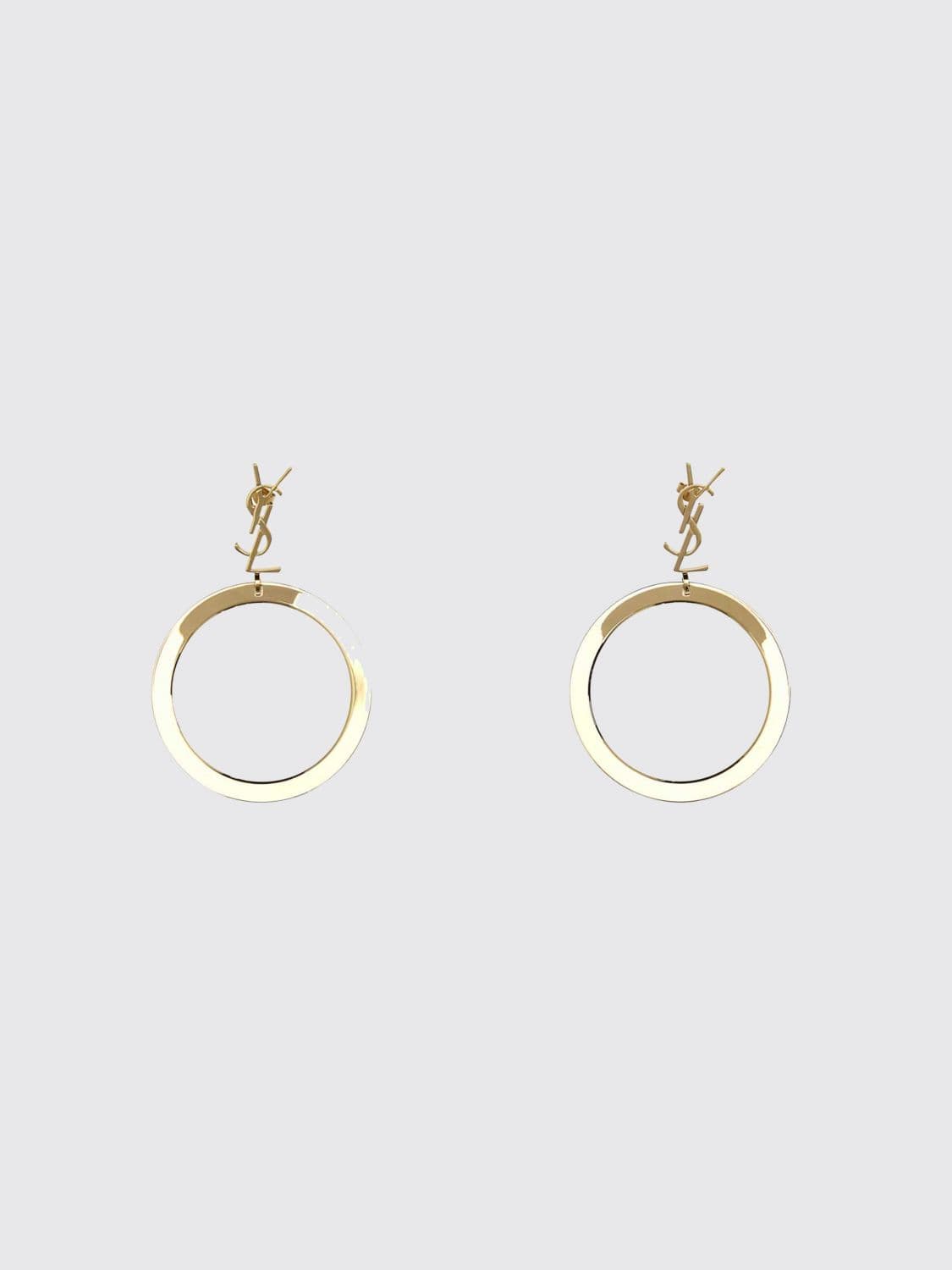 Saint Laurent YSL Monogram Dangle Earrings in Gold-Tone Metal · OS