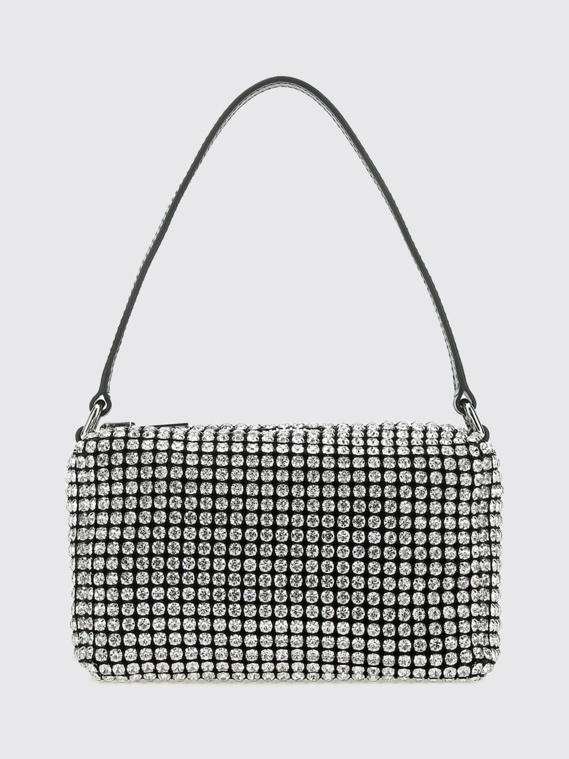 Alexander Wang Crystal Mesh Mini Shoulder Bag with Embossed Logo