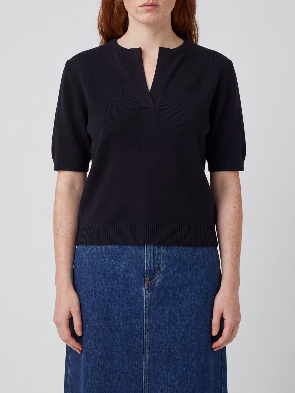 Pinko Wool and Cashmere Crewneck Jumper with Short Puff Sleeves