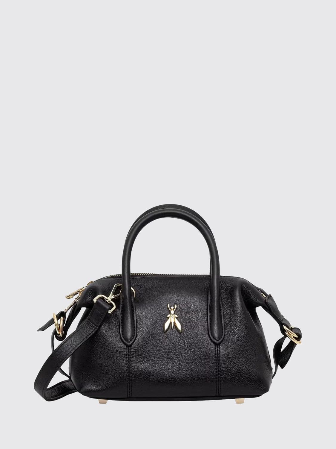 Patrizia Pepe Calfskin Mini Handbag with Fly Logo and Protective Feet · OS