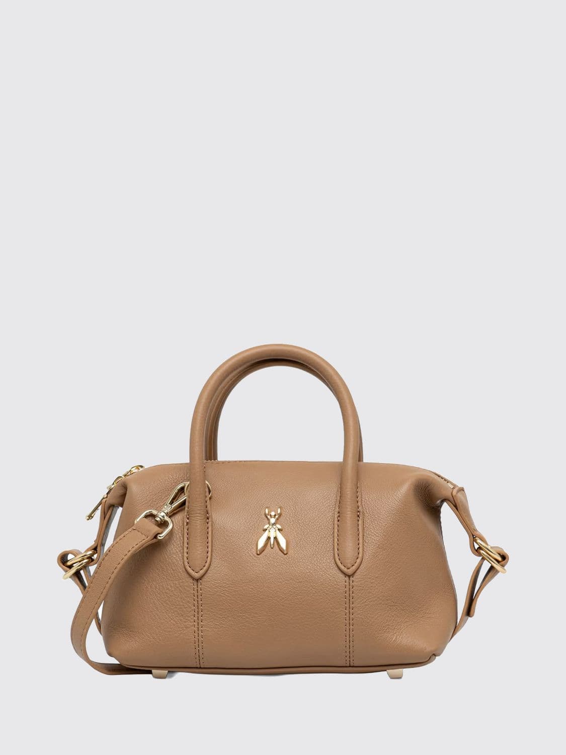 Patrizia Pepe Calfskin Mini Handbag with Fly Logo and Protective Feet