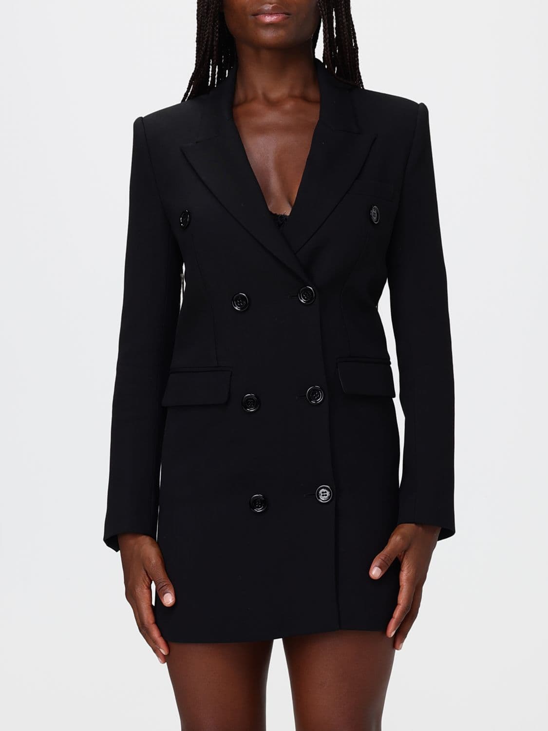 Elisabetta Franchi Double-Breasted Slim Fit Mini Blazer Dress
