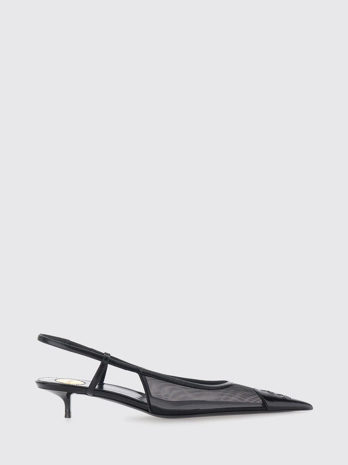 Saint Laurent Gaspar Mesh Slingback Pumps with Low Heel