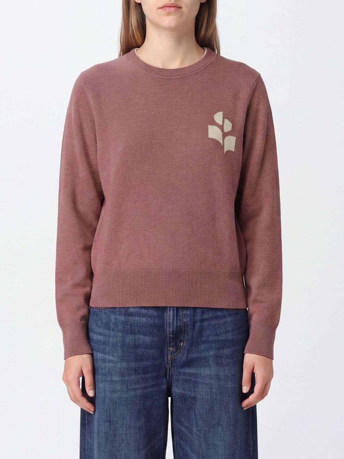 Isabel Marant Etoile Cotton-Blend Crewneck Jumper with Contrast Logo