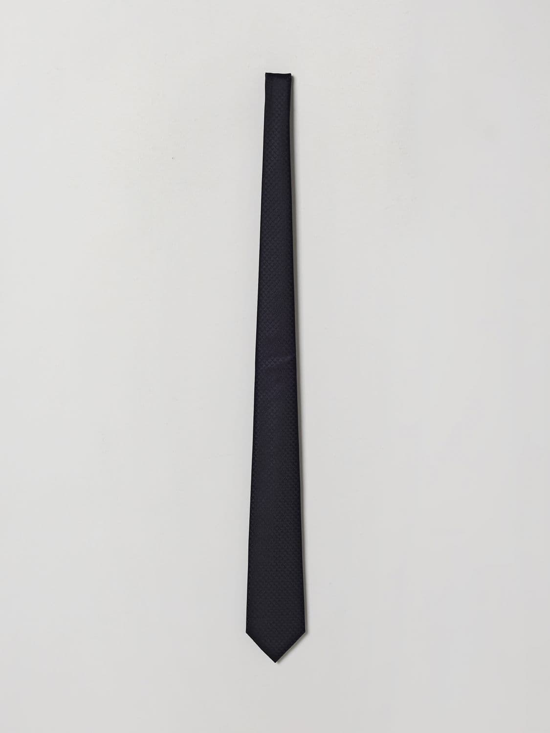 Emporio Armani Pure Silk Tie with All-Over Logo Pattern · OS