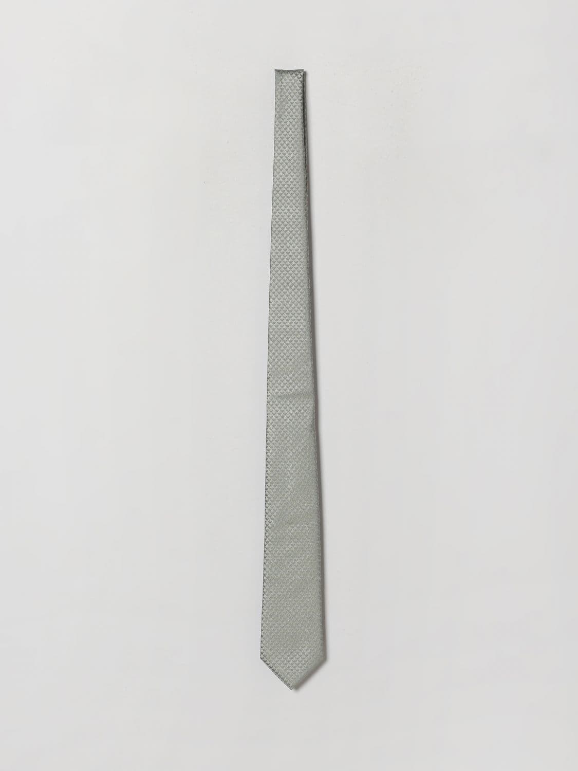 Emporio Armani Pure Silk Tie with All-Over Logo Pattern
