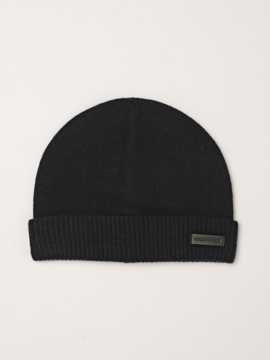 Emporio Armani Pure Cashmere Ribbed-Knit Beanie Hat