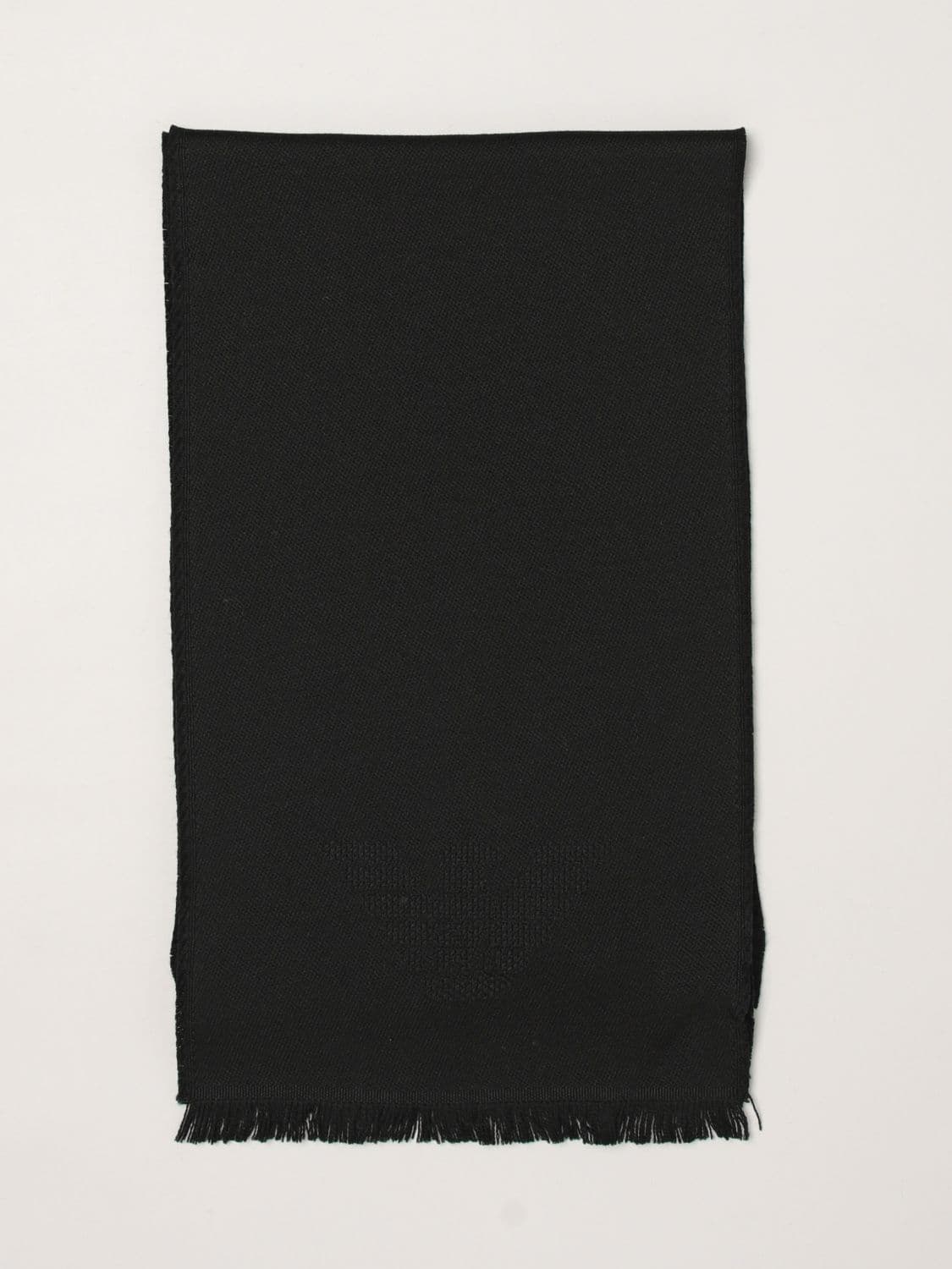 Emporio Armani Pure Wool Knit Scarf with Ribbed Edges · OS