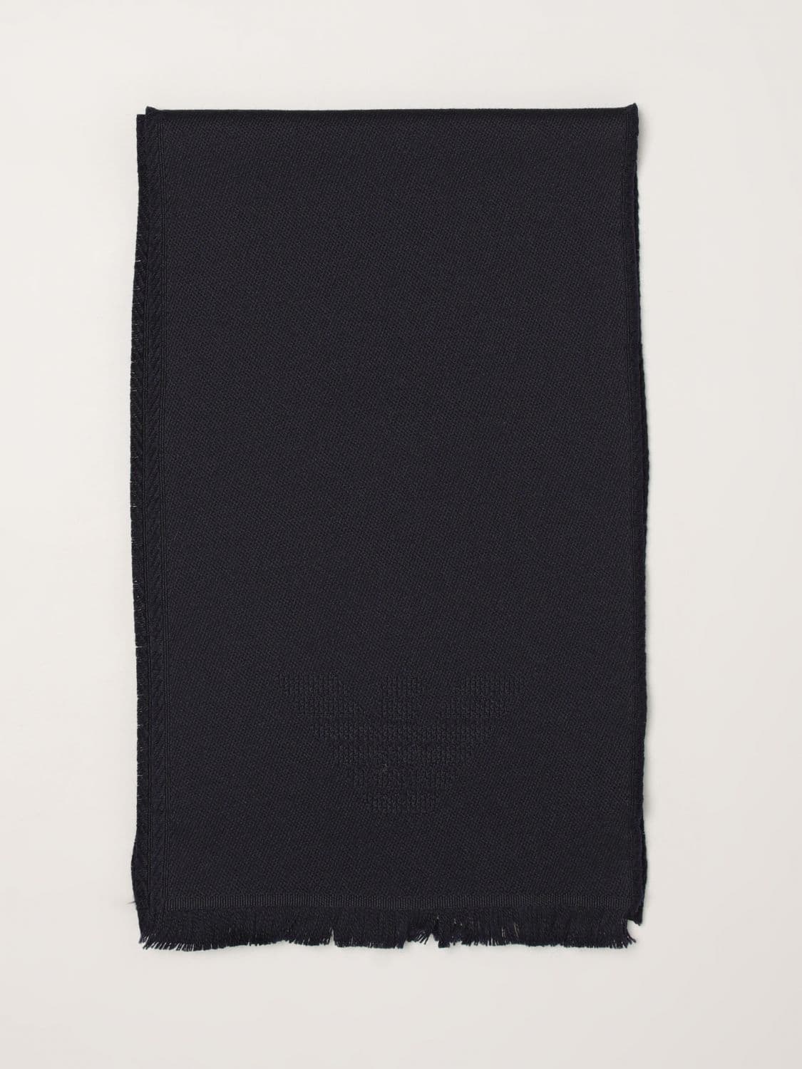 Emporio Armani Pure Wool Knit Scarf with Ribbed Edges · OS