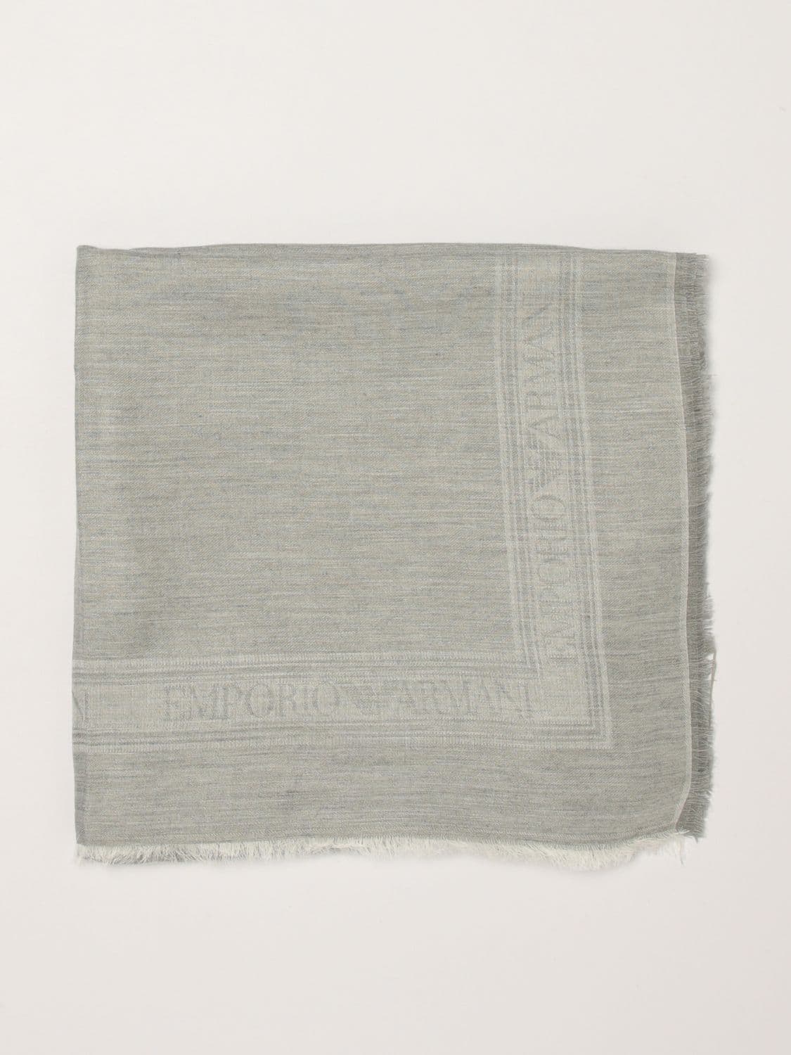 Emporio Armani Modal and Viscose Blend Scarf with Logo Pattern · OS